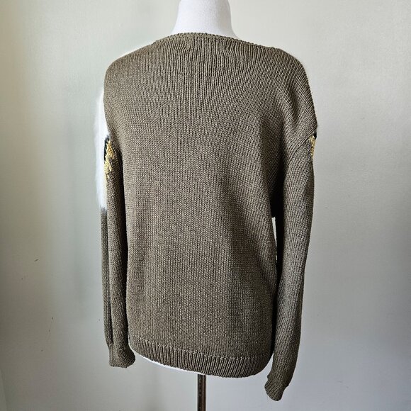 Vintage Franco Valeri Handmade Mohair Blend Knit Pullover Sweater M Art to Wear - Picture 6 of 8